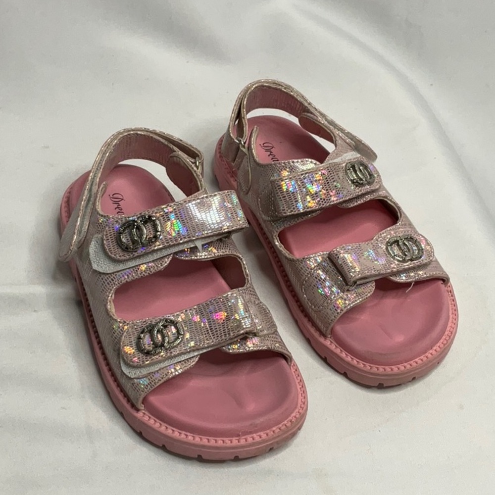 Dreamers Glittery Pink Kids Sandals